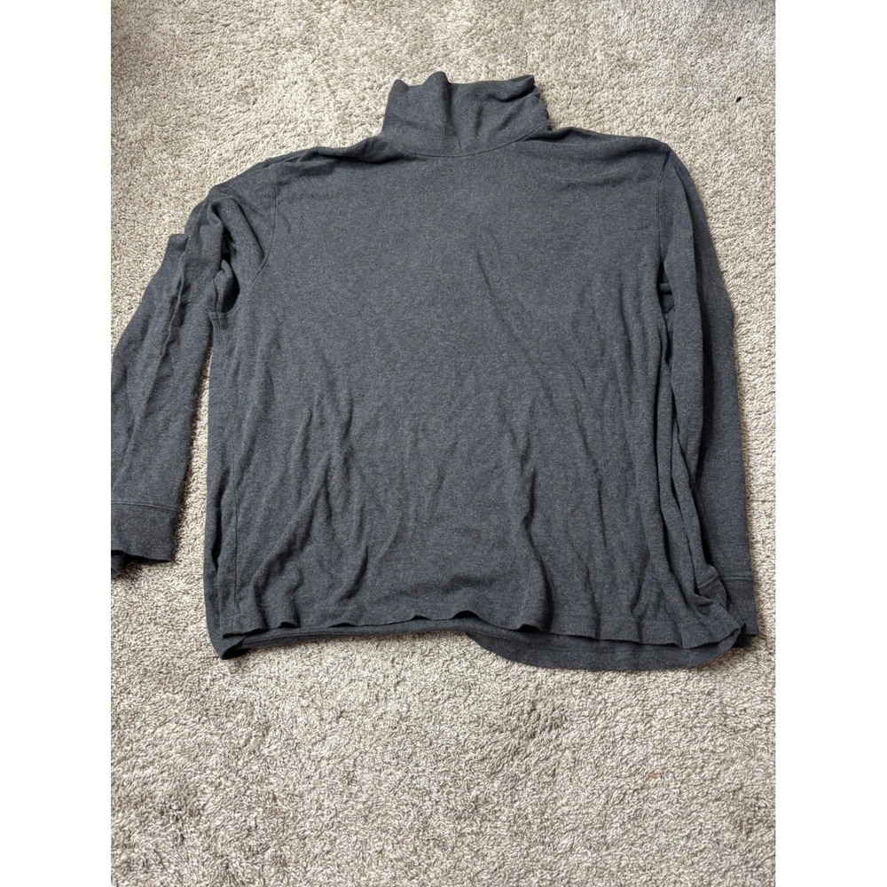 St Johns Bay Mens XL Charcoal Gray Cotton Long Sleeve Turtleneck Mock Neck Shirt